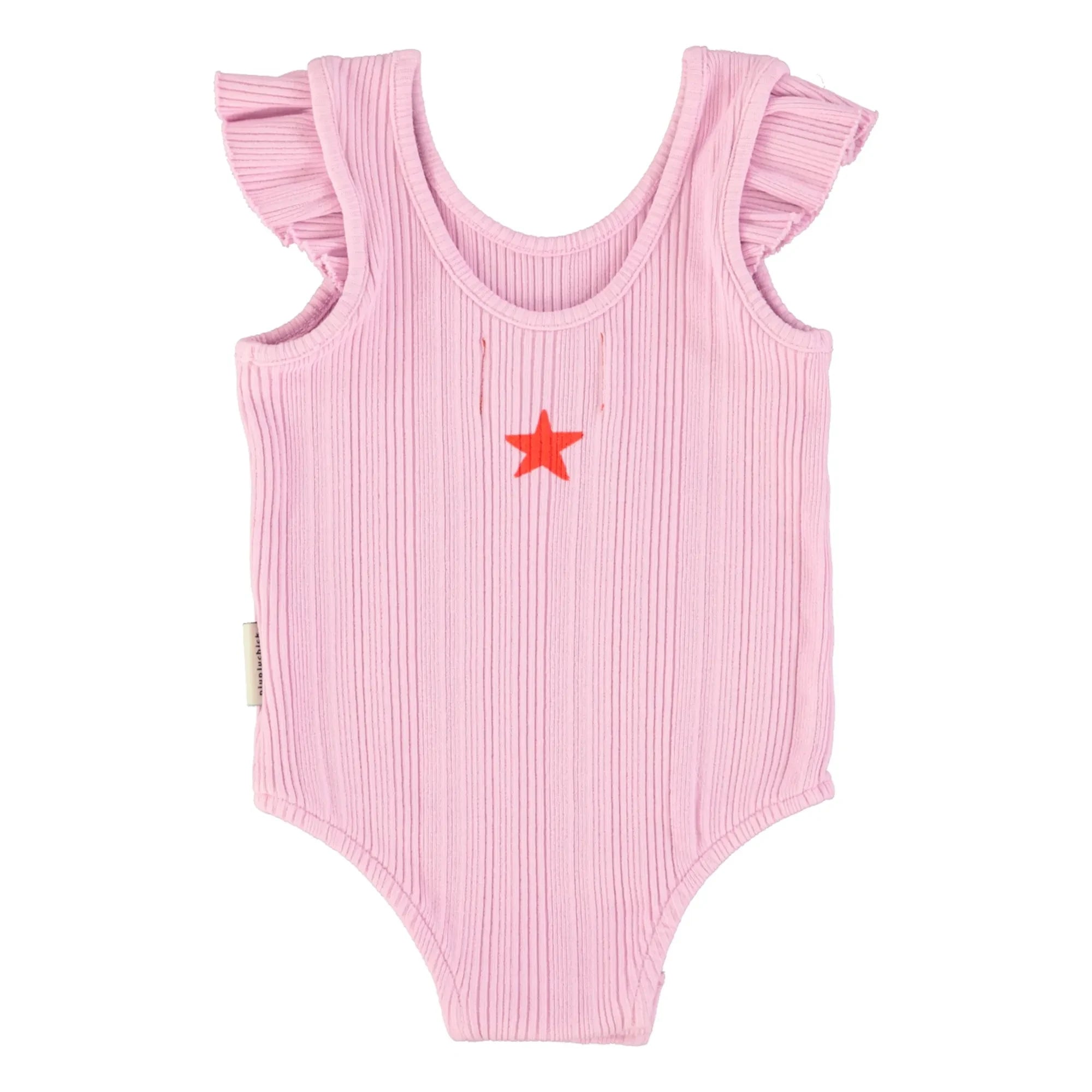 Piupiuchick - Organic Cotton Heart Ribbed Bodysuit | Lilac