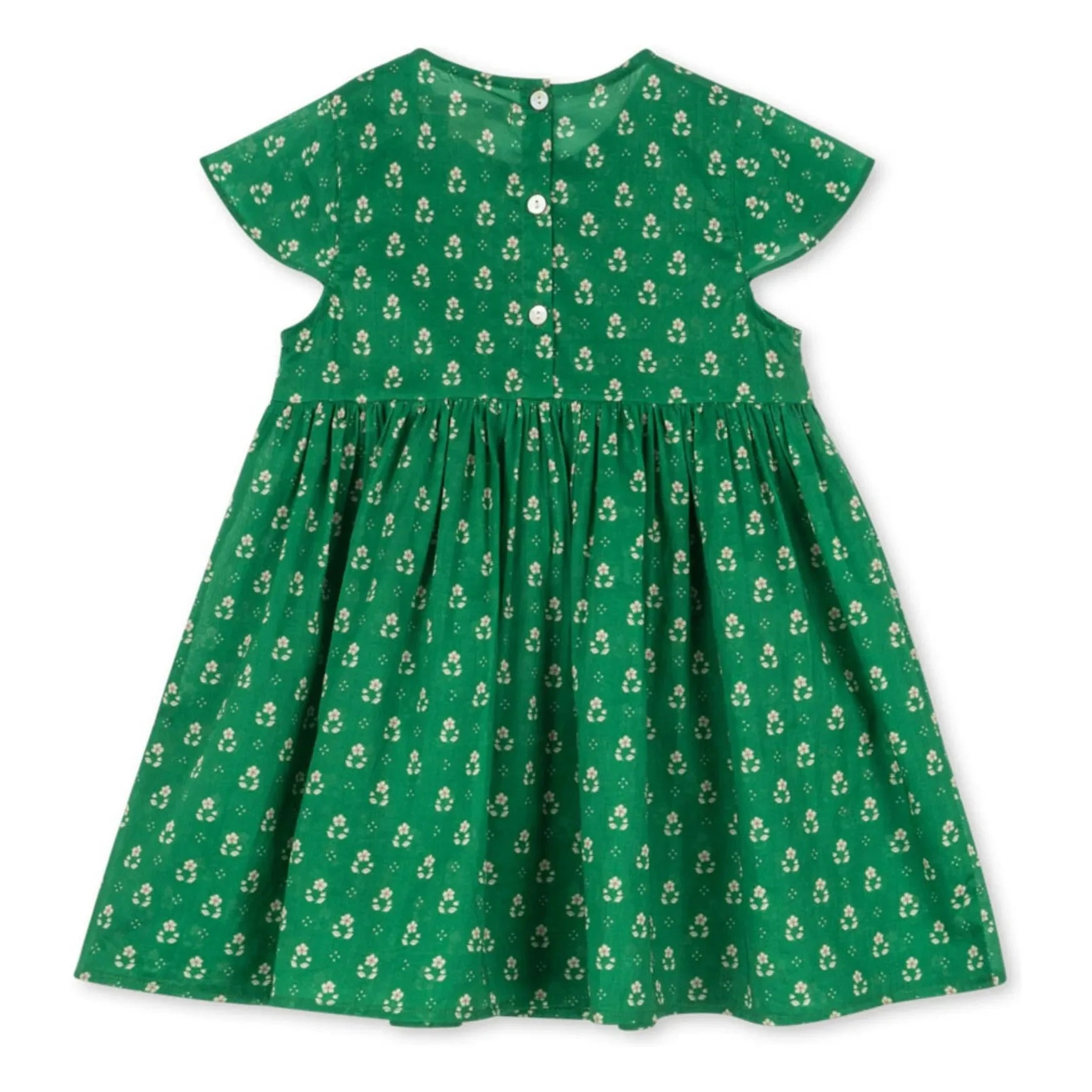 Konges Sløjd - Organic Cotton Gathered Dress | Green