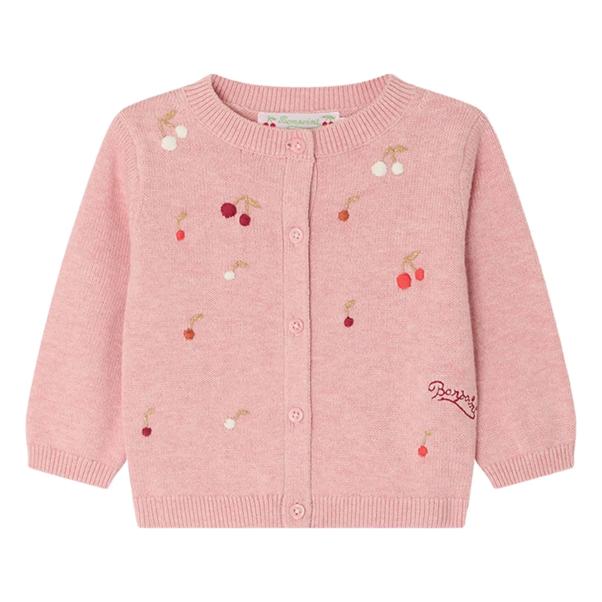 Bonpoint - Claudie Embroidered Cardigan | Powder Pink