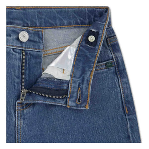 Lacoste - Straight Leg Logo Embroidered Jeans | Light Blue