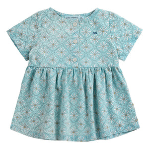 Bobo Choses - Organic Cotton Baby Daisy Dress | Light Blue