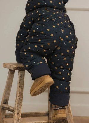 Töastie - Waterproof Flower Pattern Cloud Jacket | Dark Blue