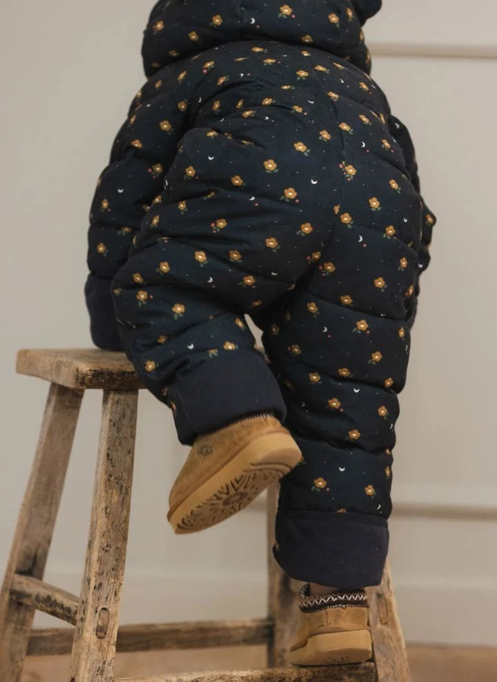 Töastie - Waterproof Flower Pattern Cloud Jacket | Dark Blue