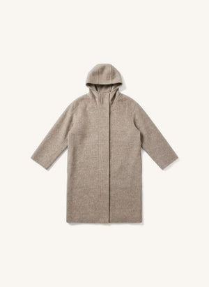 Smallable Woman - Equinoxe Wool Hooded Coat | Pearl grey