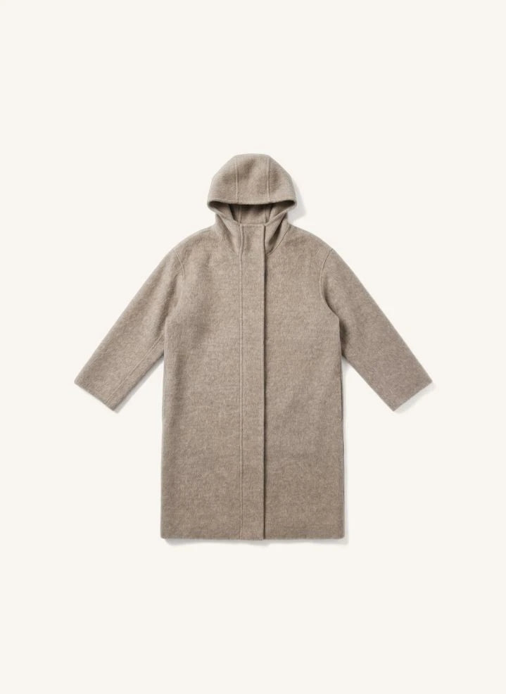 Smallable Woman - Equinoxe Wool Hooded Coat | Pearl grey