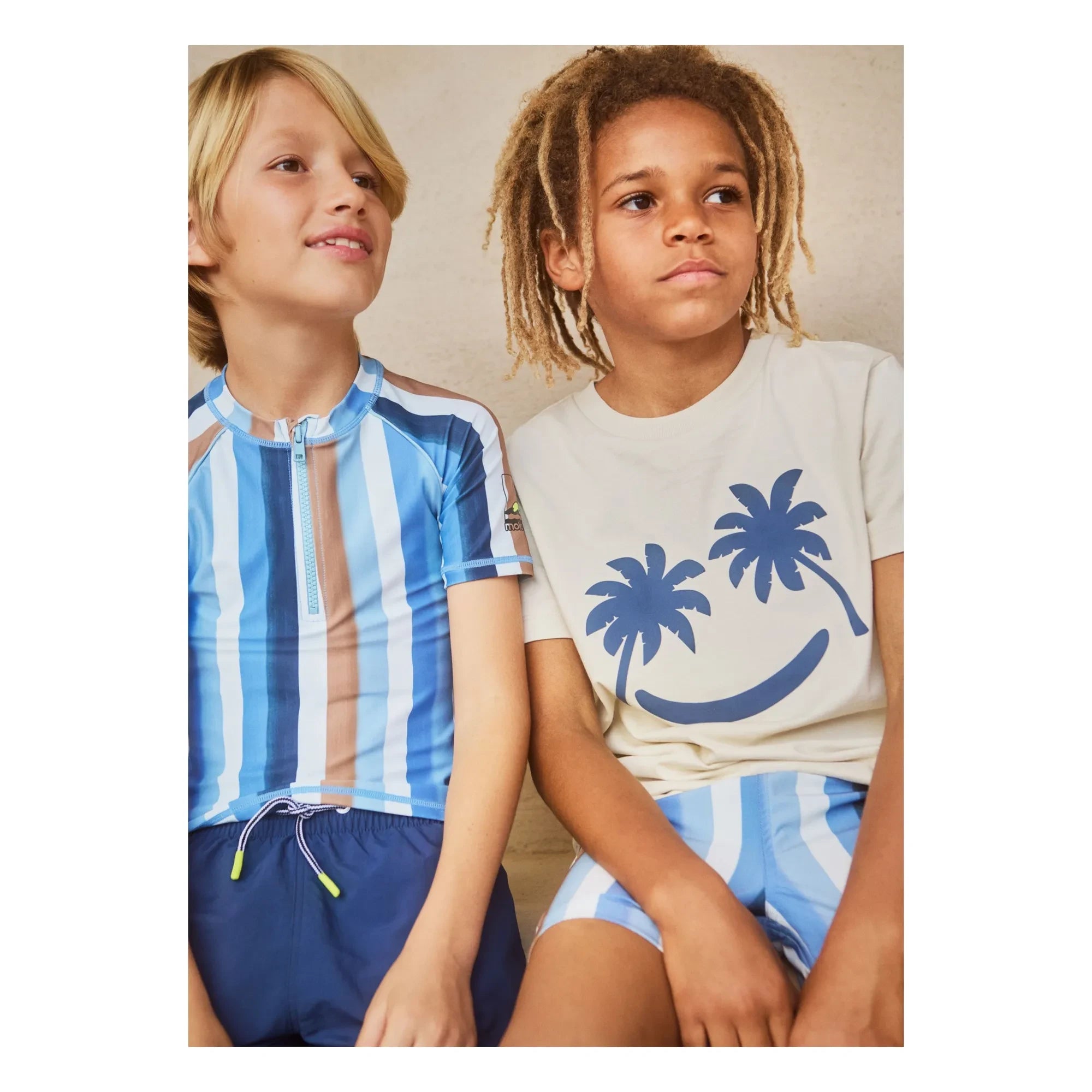 Molo - Niko Striped Recycled Fiber Swimsuit Shorts | Blue