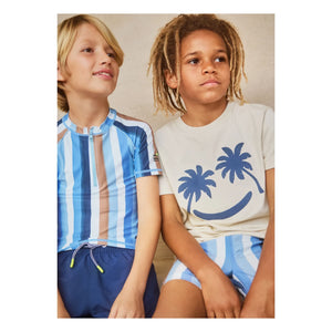Molo - Niko Striped Recycled Fiber Swimsuit Shorts | Blue