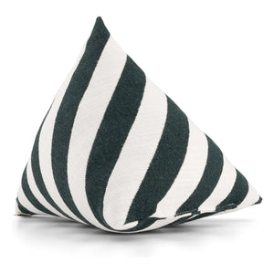 The Socialite Family - Divino Jacquard Striped Cushion | Dark Green