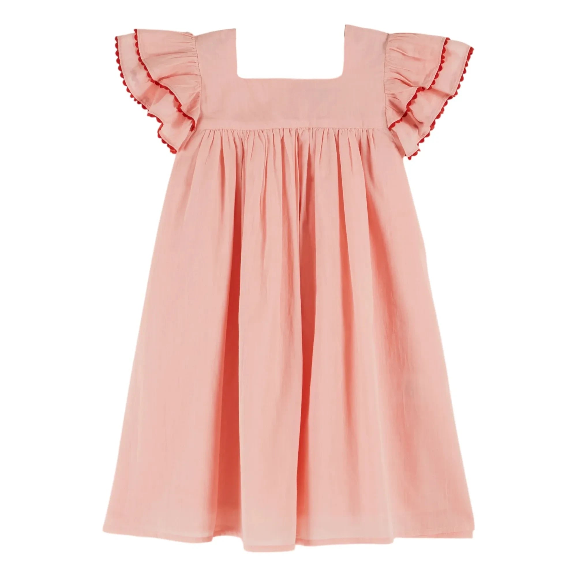 Emile et Ida - Dusty Pink Voile Ruffled Dress