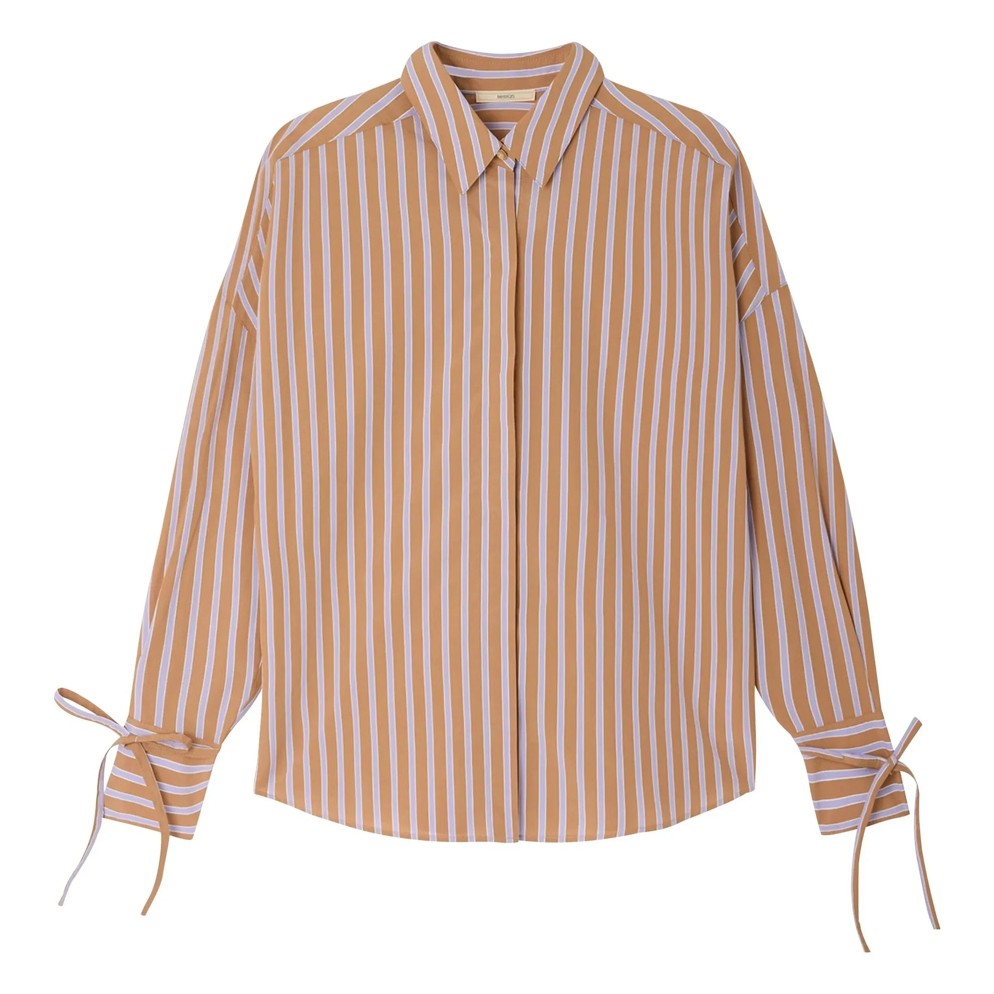 Sessùn - Armando Striped Cotton Shirt | Terracotta