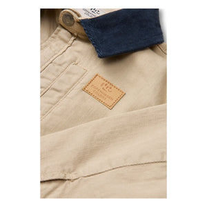 Copenhagen Colors - Organic Cotton Collar Jacket with Velvet Texture | Beige