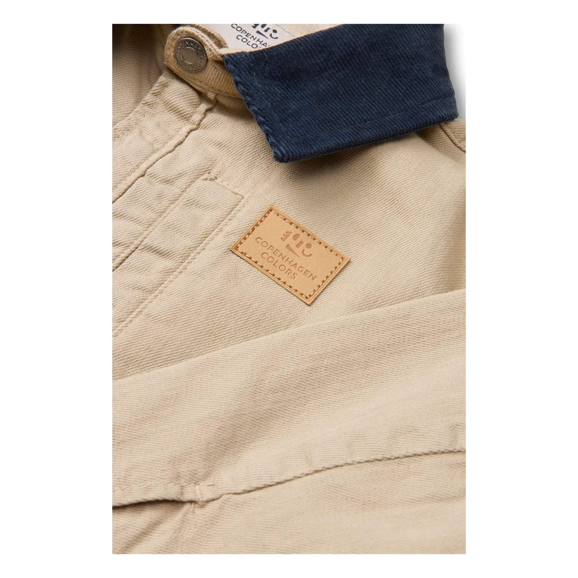 Copenhagen Colors - Organic Cotton Collar Jacket with Velvet Texture | Beige