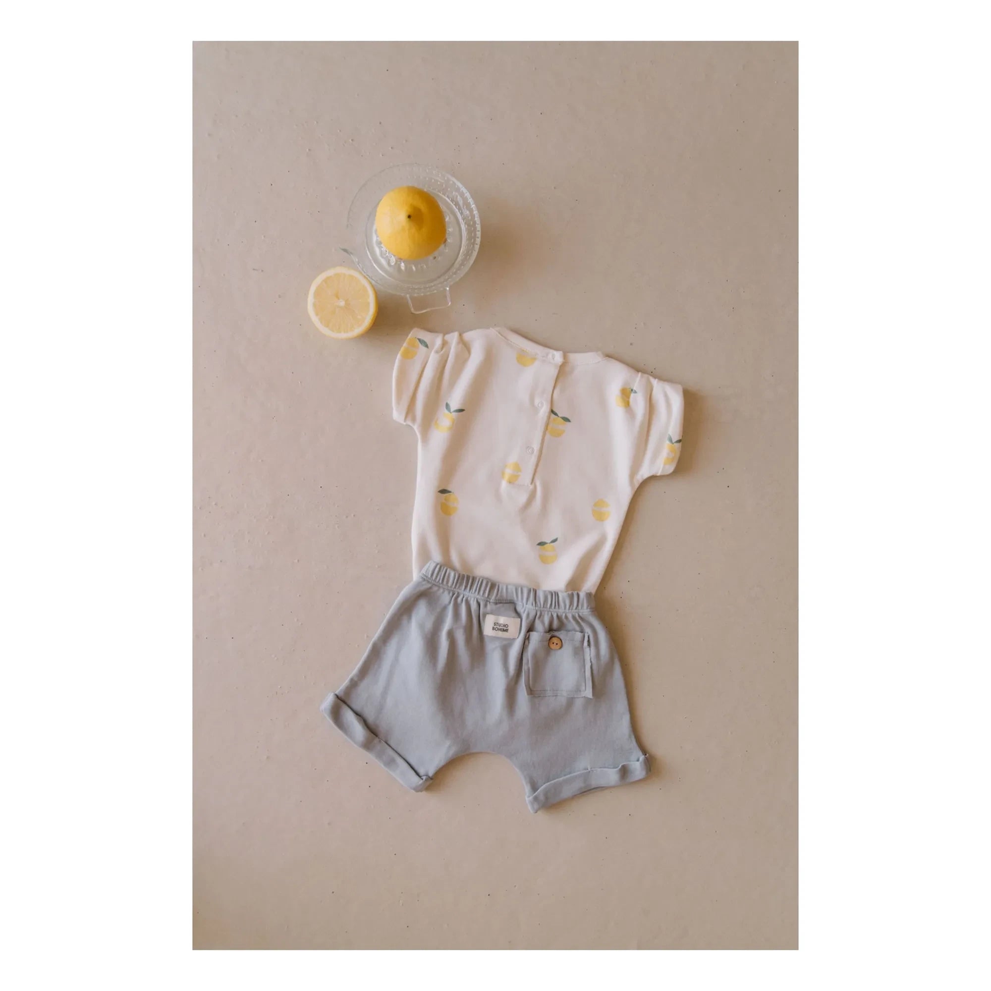 Studio Bohème - Simon Organic Cotton Shorts | Grey Blue