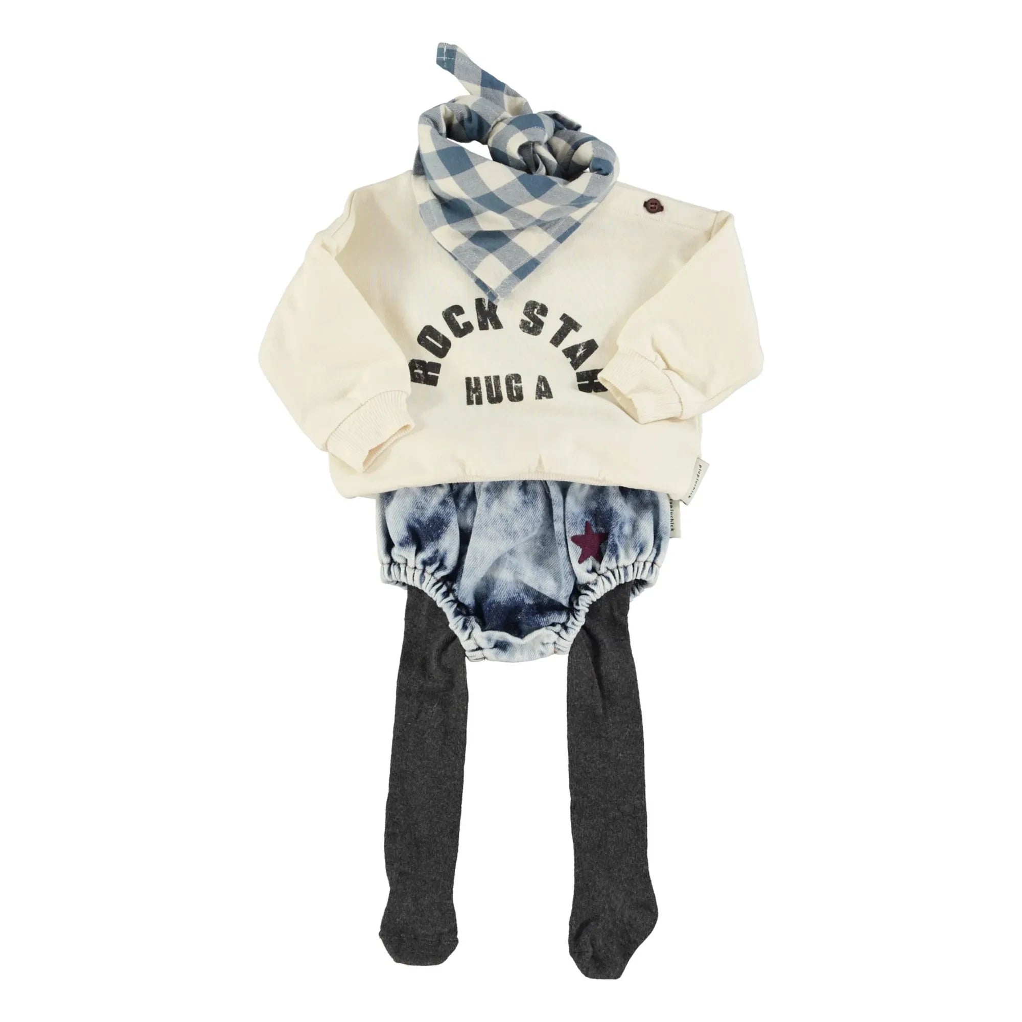 Piupiuchick - Rock Star Organic Cotton Sweatshirt | Ecru