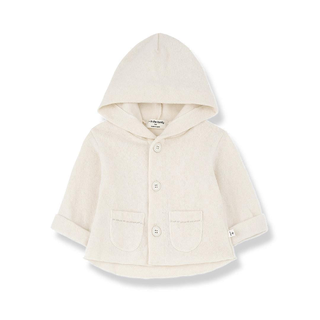1+ In The Family Fred Recycled Extra Soft Plain Fleece - Ecru-Coats-Ecru-12m | Natural Baby Shower
