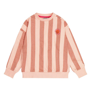 Tumble N'Dry - Coquina Çizgili Geri Dönüştürülmüş Pamuklu Oversize Sweat | Şeftali