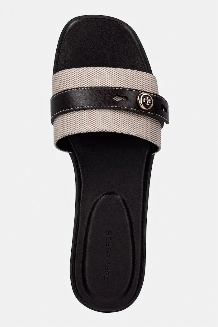 Tory Burch düz tabanlı kadın terlikleri Romy Slide