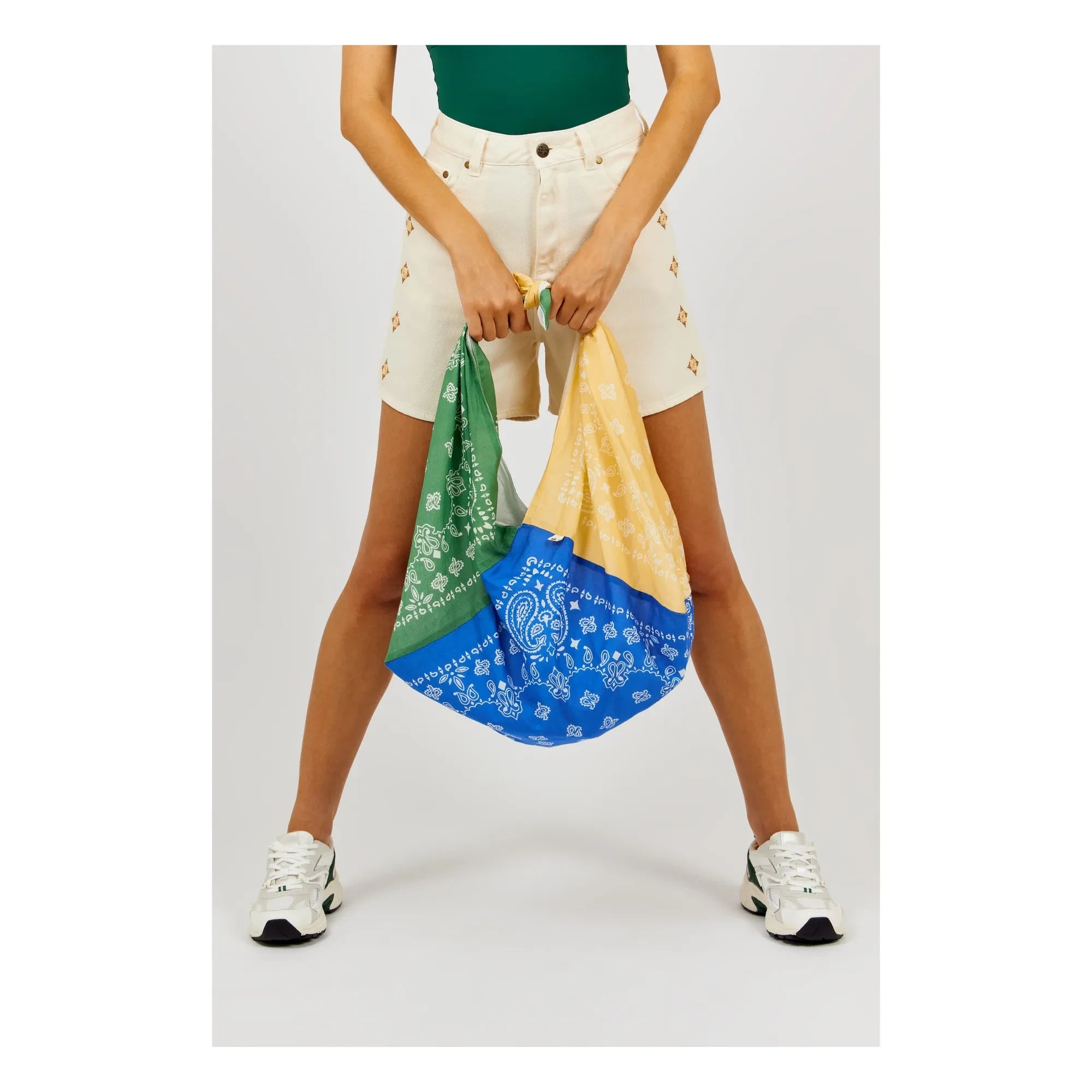 a.p - Cotton Voile Bandana Bag | Blue