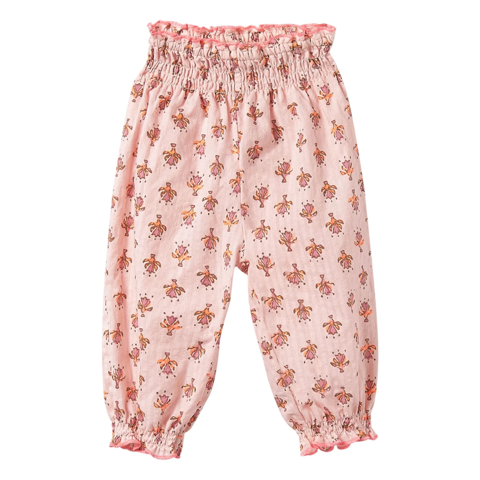 Cozmo - Lina Organic Cotton Floral Pants | Powder Pink