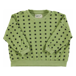 Piupiuchick - Ribbed Star Sweatshirt Organic Cotton | Green