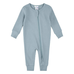 Petit Lem - Organic Cotton and Modal Ribbed Footless Pajamas | Blue