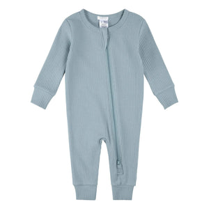 Petit Lem - Organic Cotton and Modal Ribbed Footless Pajamas | Blue
