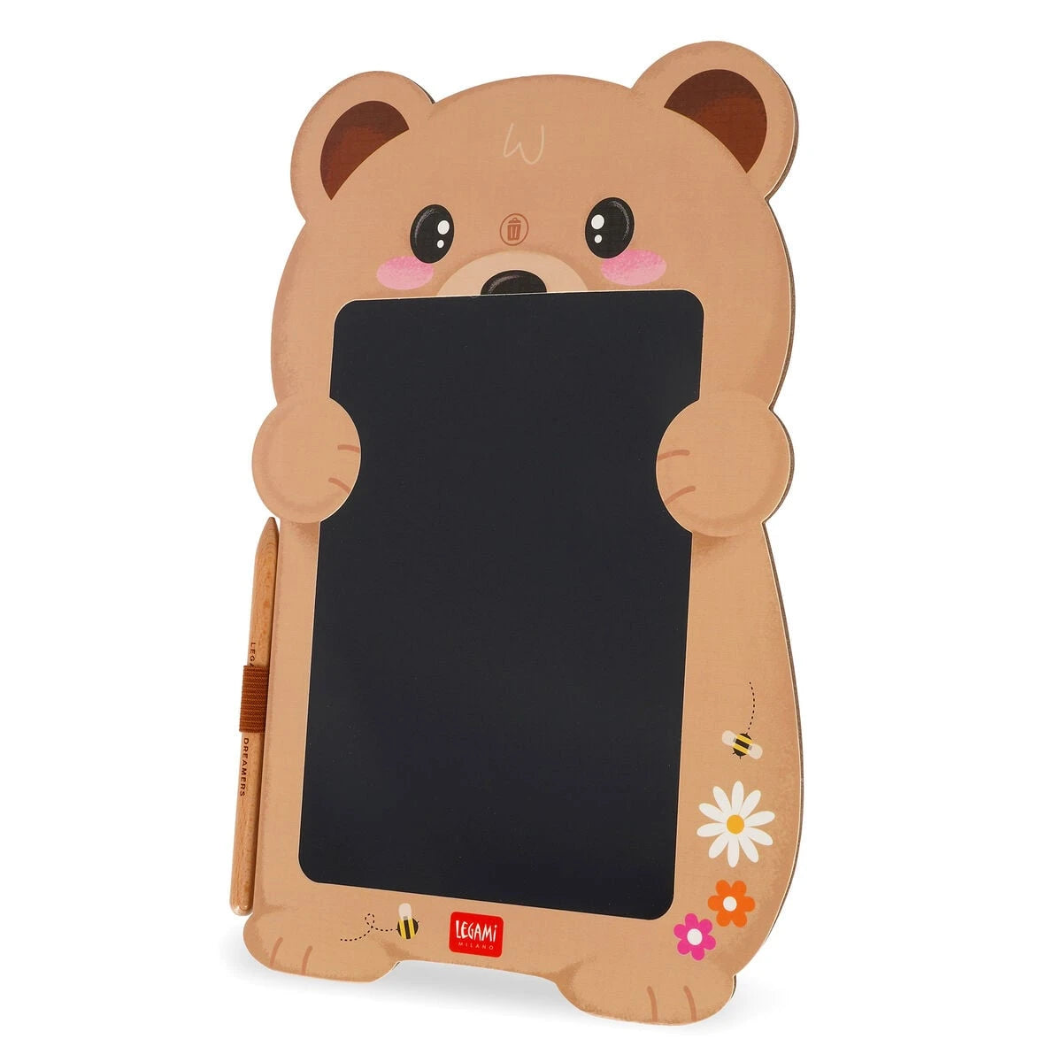 Legami - Teddy Bear Portable LCD Drawing Board in Cardboard - Magic Sketch Board
