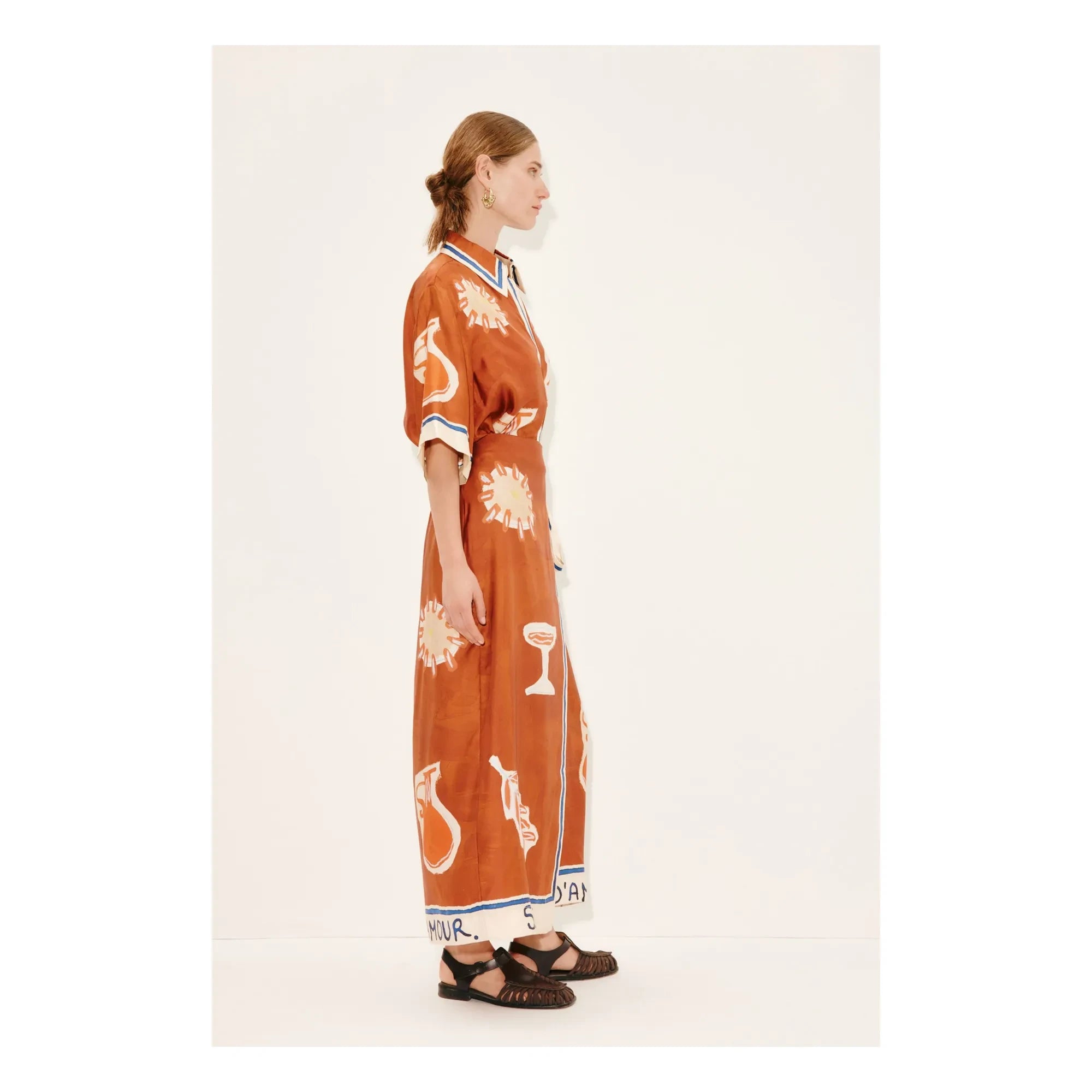Alémais - Soleil D'Amour silk dress | Terracotta