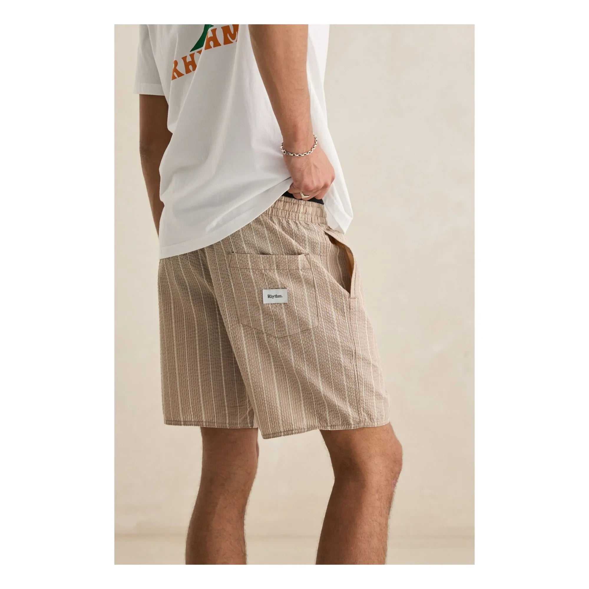 Rhythm - Striped Jam Shorts | Dark Beige