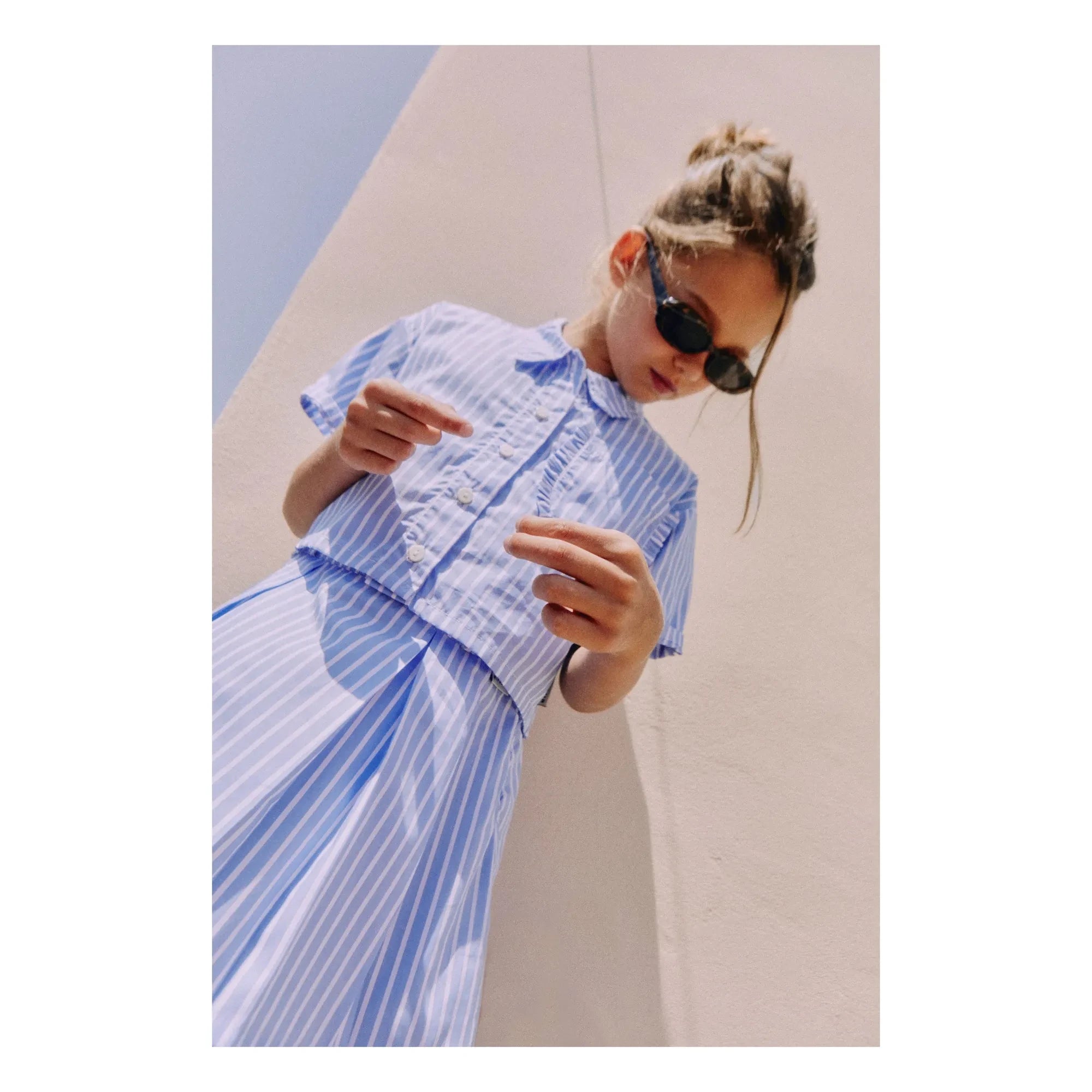 Mipounet - Sia Striped Short Shirt | Light Blue