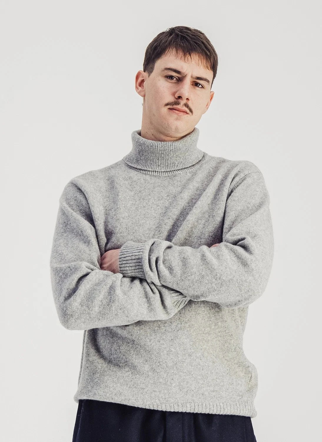 Parages - Michel Super Fine Merino Wool Sweater | Gray Melange