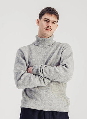 Parages - Michel Super Fine Merino Wool Sweater | Gray Melange