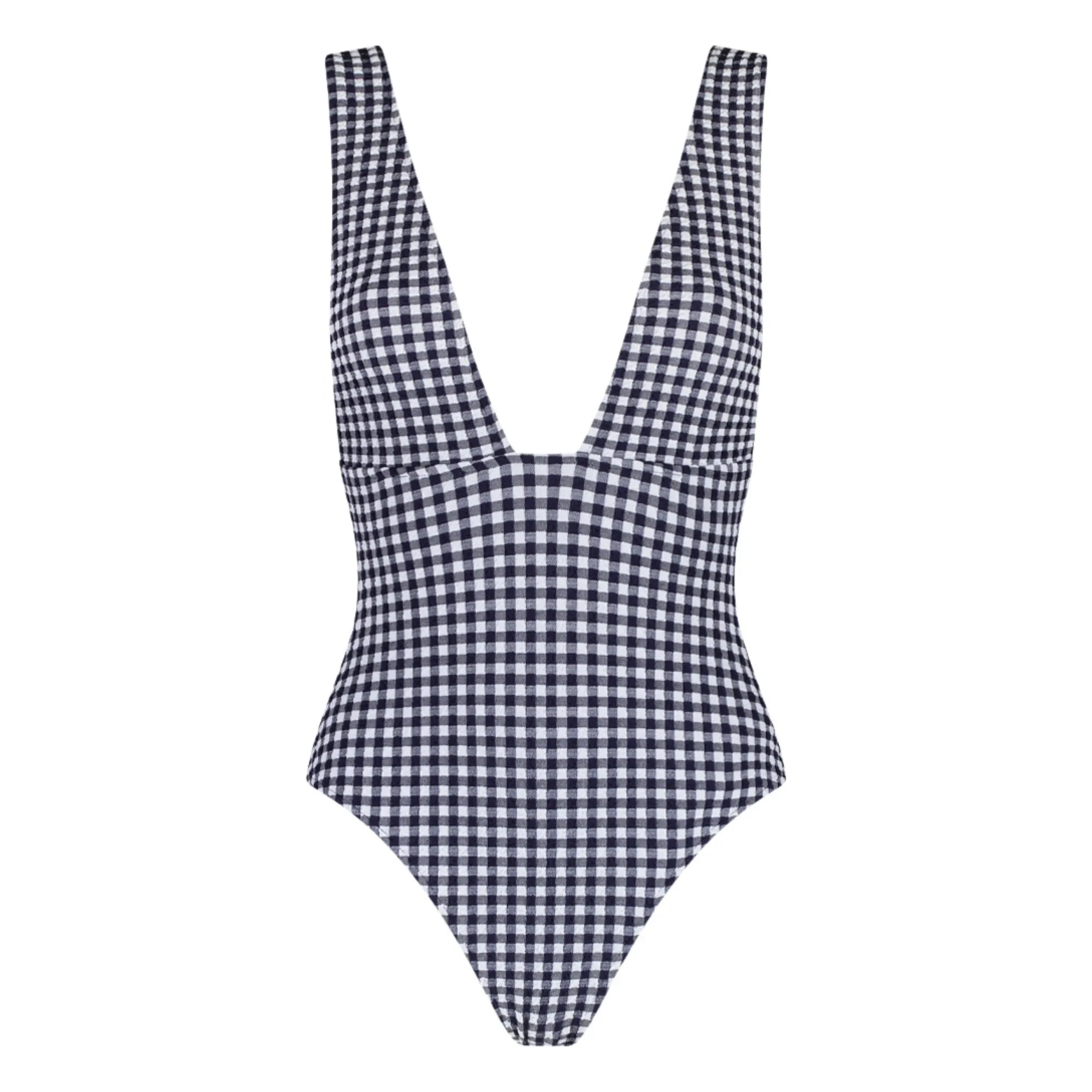 Anja Paris - Le Plongeant Vichy One-Piece Swimsuit | Navy