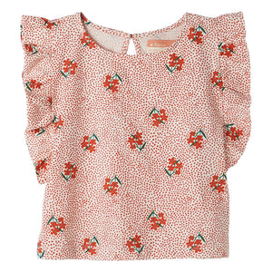 Fabula - Ruffled Sleeve Blouse | Red
