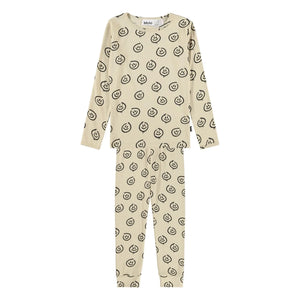 Molo - Lue Smiley organik pamuklu pijama | Soluk sarı
