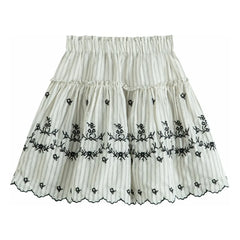 Once Upon a Time - Tatiana Striped Skirt | White