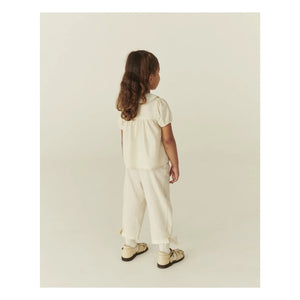 Copenhagen Colors - Ruffled Blouse Claudine Collar Organic Cotton | Cream