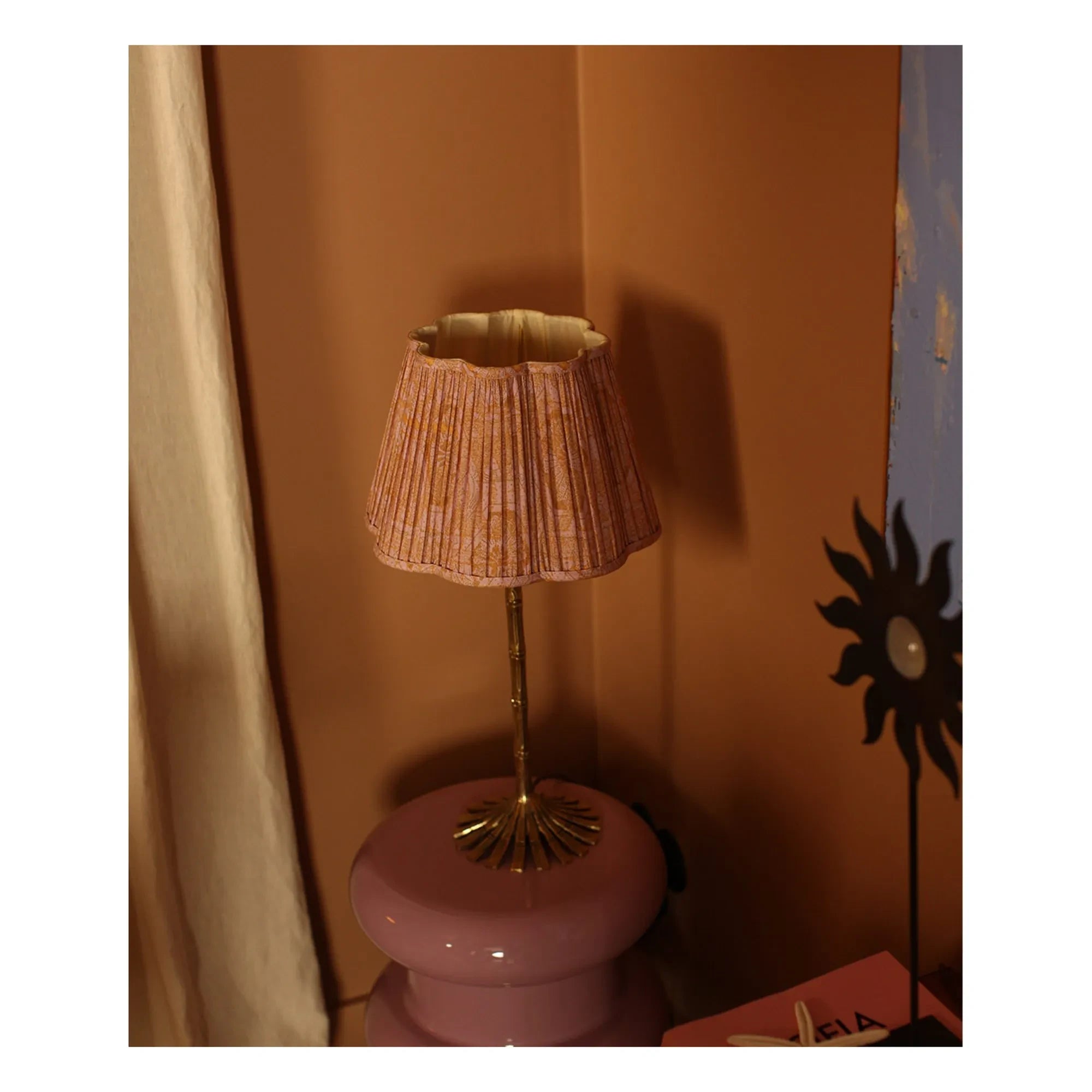 Doing Goods - Diya Printed Cotton Lampshade | Pink