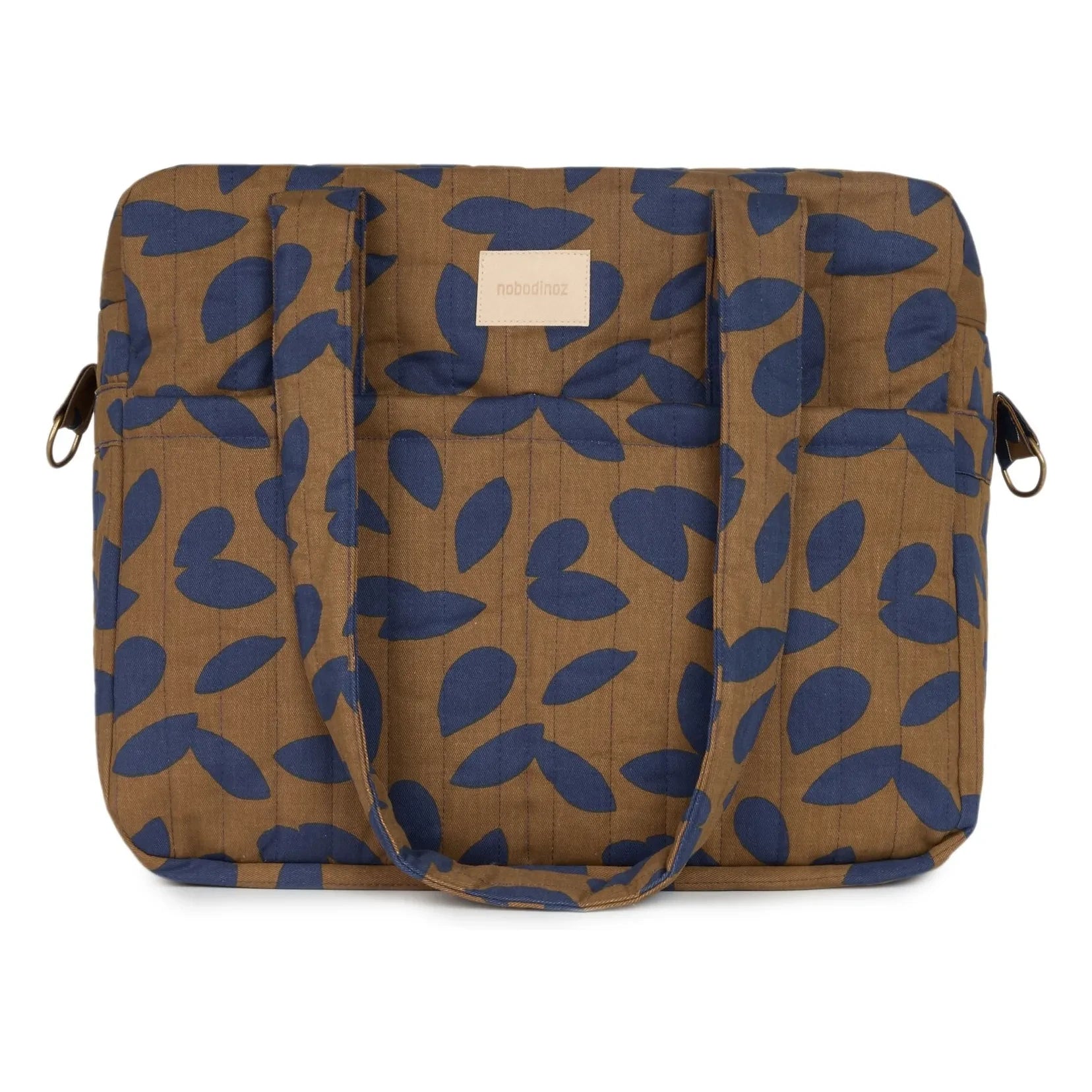 Nobodinoz - Hyde Park Blue Leaves Waterproof Baby Bag | Blue