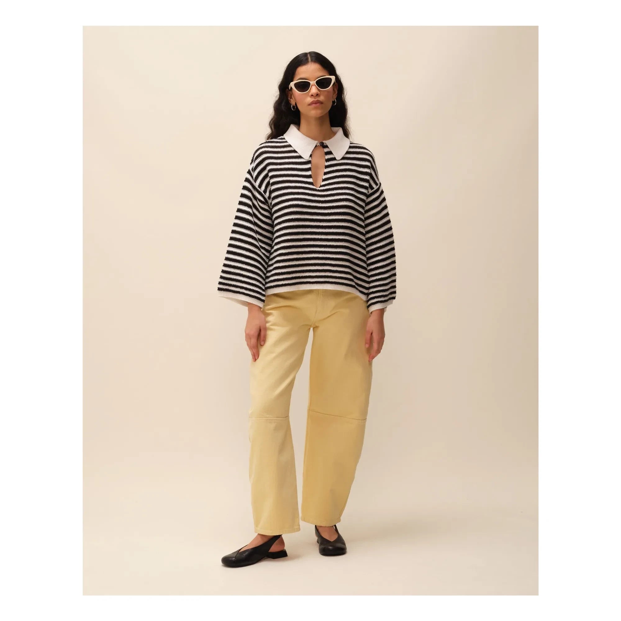 Nitah - George Striped Sweater | Black