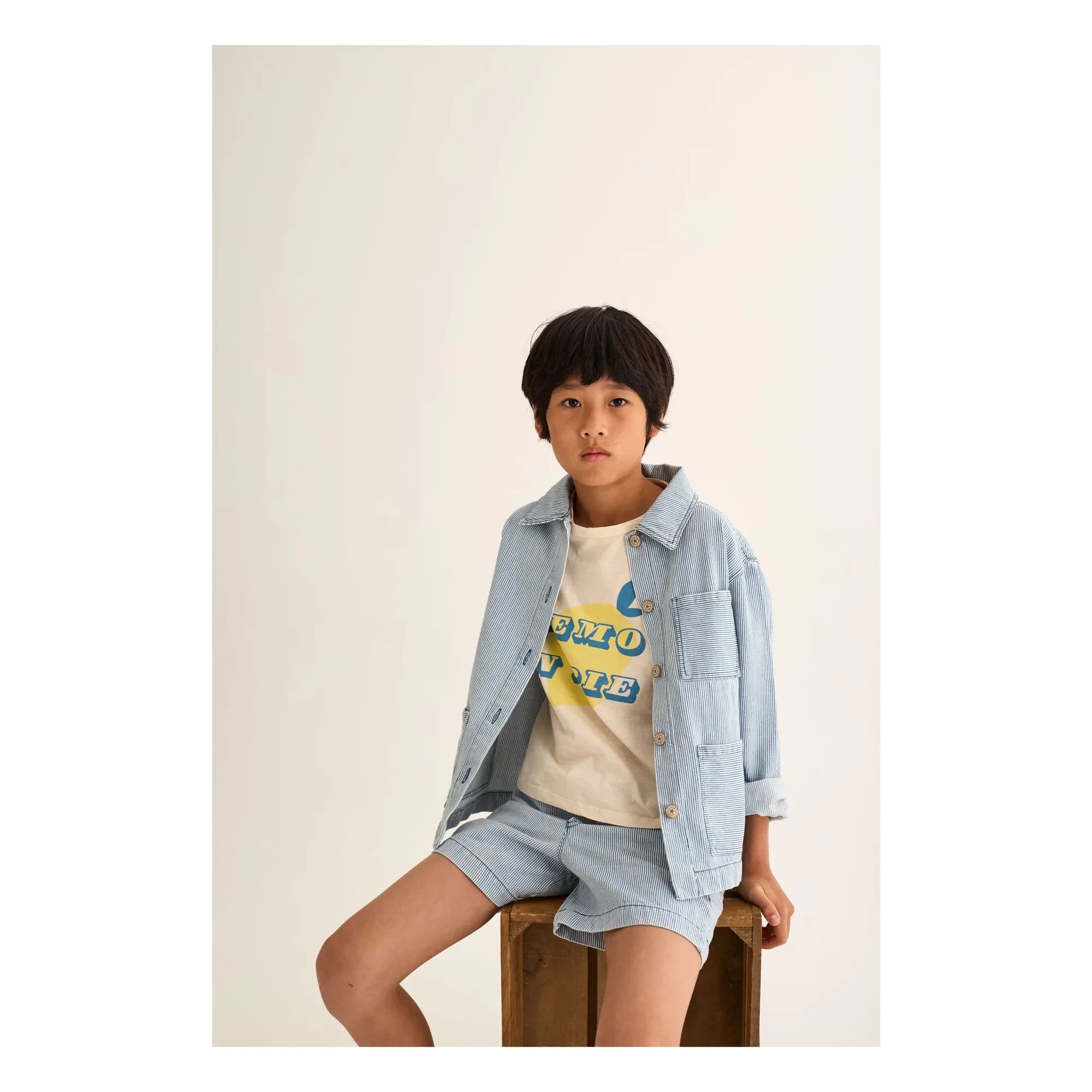 Cozmo - Sedir Striped Bermuda Shorts | Light Blue
