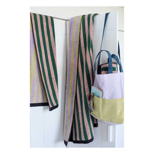 La cerise sur le gâteau - Charly thin striped bath towel | Purple