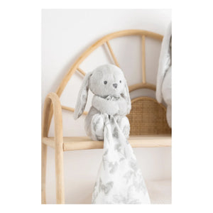 Tartine et Chocolat - Augustin Bunny Toile de Jouy plush changing pad cover | Light Gray