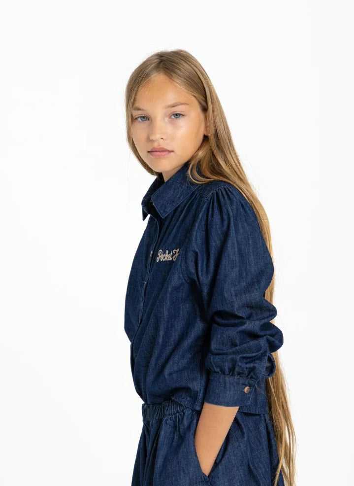 Smallable Kid - Denim Line Blouse | Raw Denim