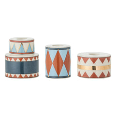 Bloomingville - Stoneware Bitja Candle Holders - Set of 3 | Multicolor