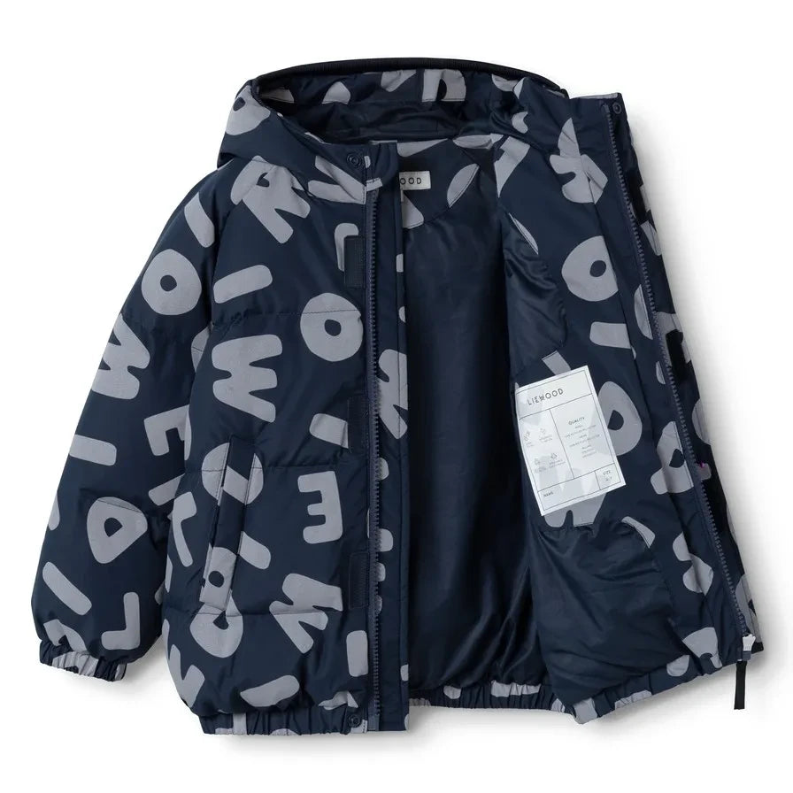 Liewood - Adelina Reflective Down Jacket Made from Recycled Fibers | Navy