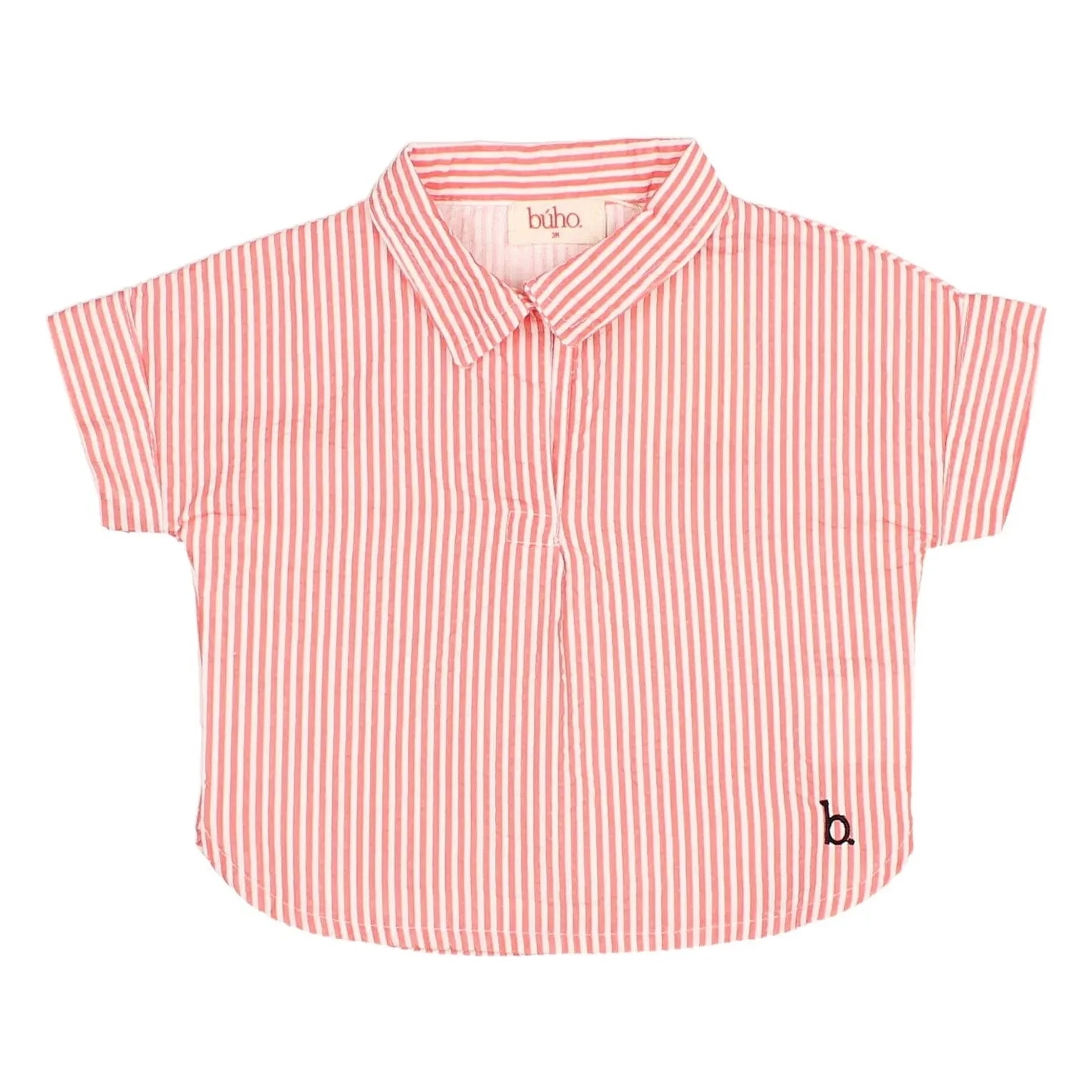 Búho - Striped Seersucker Shirt | Red