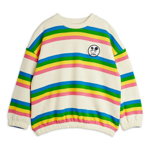 Mini Rodini - Organic Cotton Striped Sweatshirt | Ecru