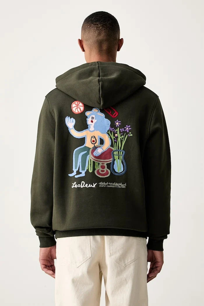 Les Deux kapüşonlu erkek pamuklu sweatshirt