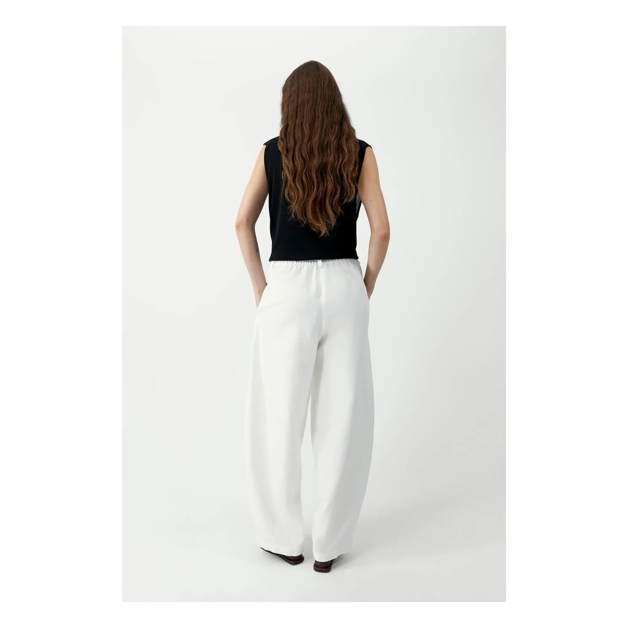 Cordera - Linen and cotton balloon pants | White
